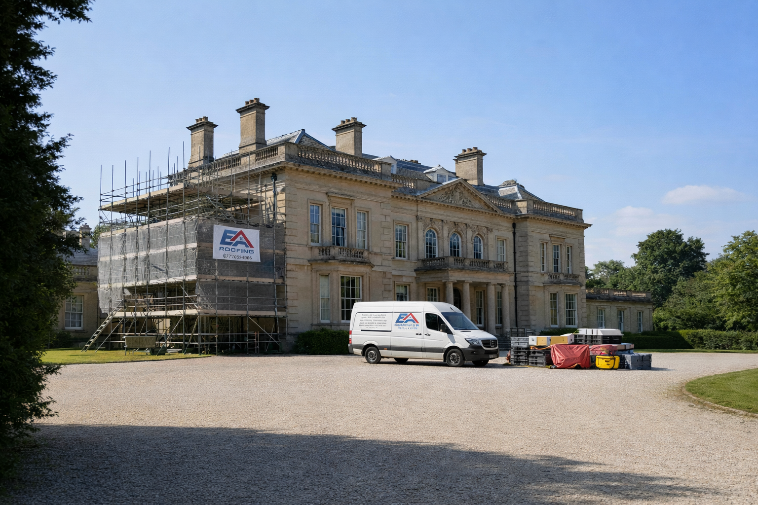 EA Roofing team on a Cumbrian roof